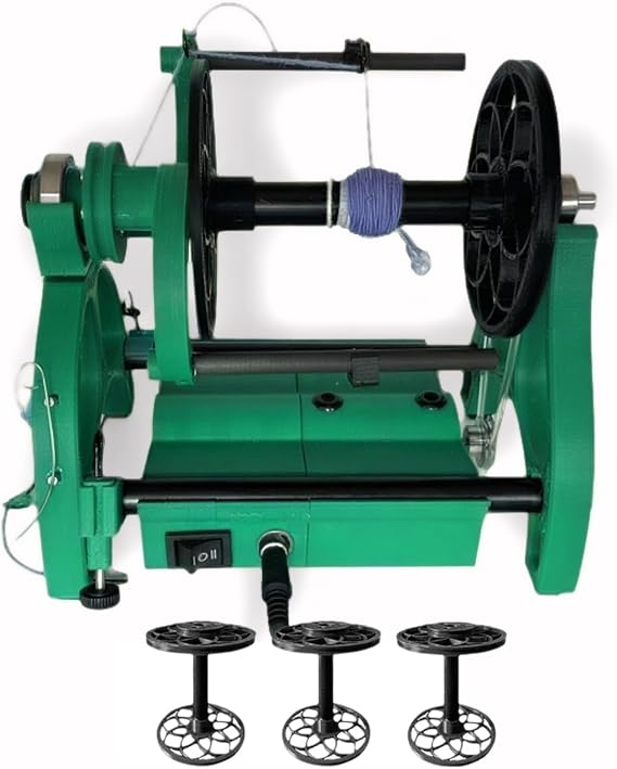 12V Electric Spinning Wheel for Yarn Making - Professional Yarn Spinning Wheel Kit with High Torque Motor, Variable Speed Control, Maintenance-Free Beginner Spinning Wheel - for DIY Artisans (Green)