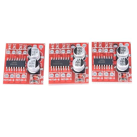 Garosa 3pcs Motor Drive Controller Board Module DC Dual H-Bridge 1.5A L298N PWM Stepper Motor Drive Module Replace for Battery Powered Smart Cars Toy Cars Robots