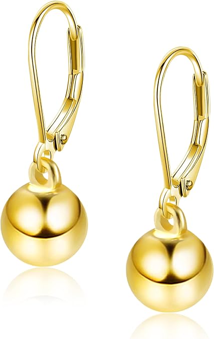 Hypoallergenic Silver Ball Drop Dangle Earrings for Women Girls