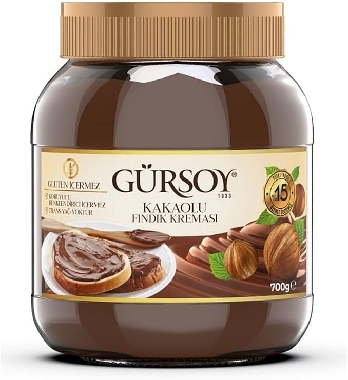 Gürsoy Cocoa Hazelnut Cream Glass Jar 700 G x 2 Pieces
