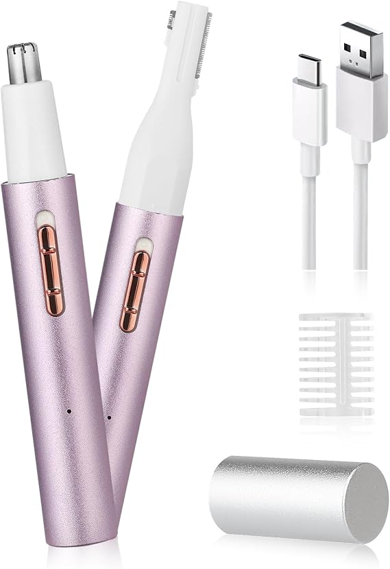 Yunmiss 2026 Rechargeable Nose and Ear Hair Trimmer for Women Men Painless Facial and Eyebrow Hair Remover, Dual-Edge Blades, IPX7 Waterproof, Compact and Portable Electric Clipper
