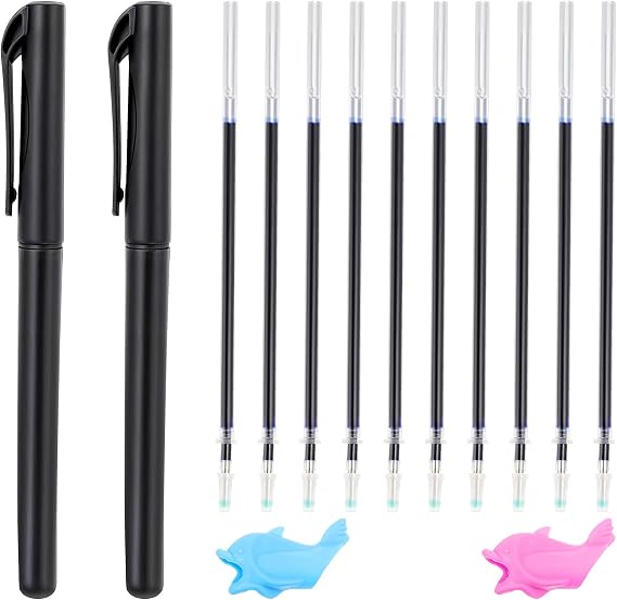 Magic Pens & Refills for Magic Practice Copybook, Grooved Handwriting Workbooks Kids Writing Practice Book Disappearing Ink Pen with Writing Training Aid Pencil Gripper