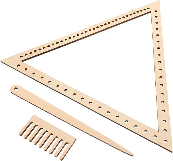 Beatifufu 1set Weaving Craft Tool Triangle Weaving Board for Hand Knitting Tapestry Projects