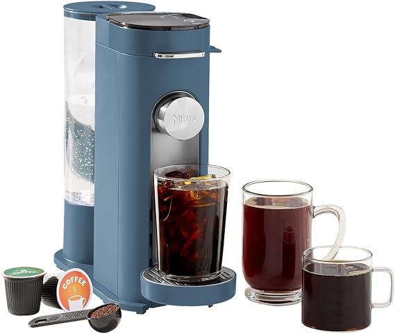 Ninja Pods & Grounds Iced Coffee Maker, K-Cup Pod Compatible, Blue, PB041BL
