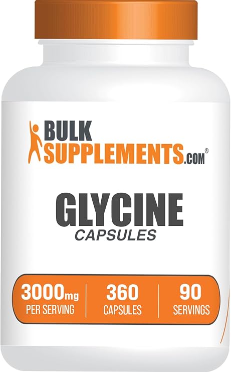 Glycine Capsules - Amino Acid Supplement, 3000mg - Gluten Free, 4 Capsules per Serving, 360 Count (Pack of 1)