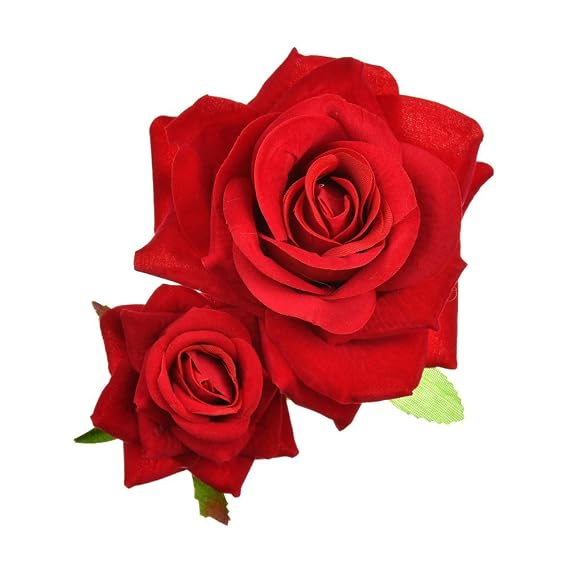 Rose Flower Hair Clip 3D Red Roses Flower Hair Accessories Comb Piece for Girls Women Bride Wedding Hair Clip Flamenco Dancer Hairpins Headwear Barrette Styling Tools Accessories