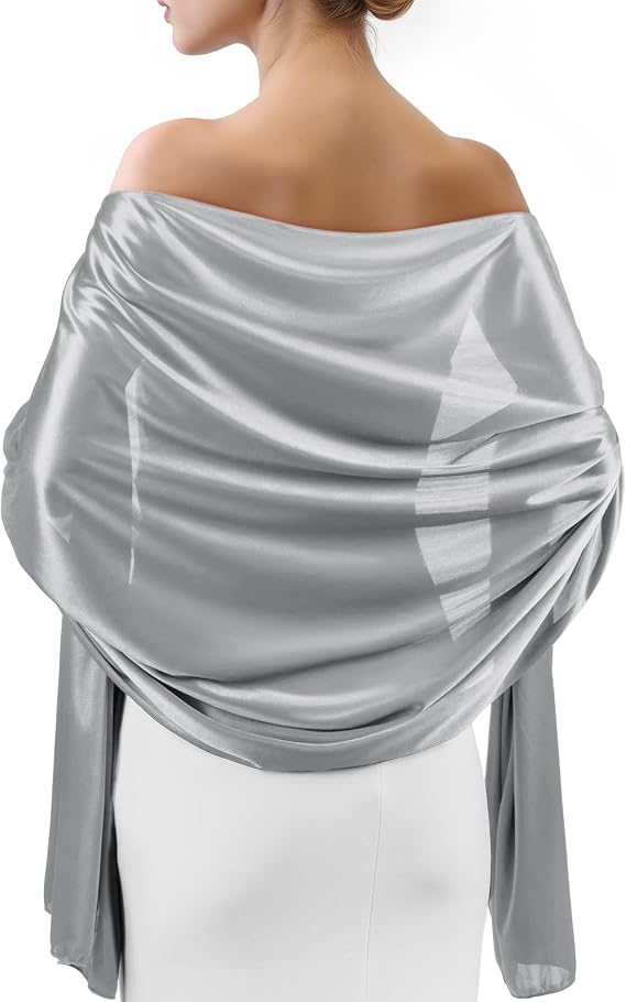Sofier Satin Shawl Wraps for Women, Formal Evening Dress Scarf Cover Up