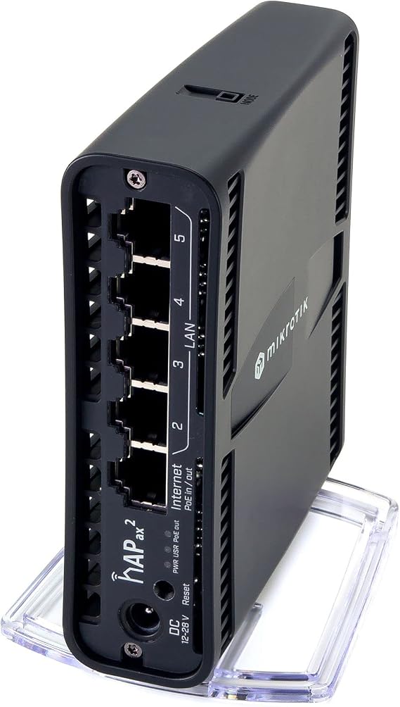 MikroTik hAP ax2 with Quad-Core IPQ-6010 864 MHz CPU, 1 GB, W127040305 (IPQ-6010 864 MHz CPU, 1 GB RAM, 5 x Gbit LAN (1 Gbit LAN with PoE Out), Built-in 2.4 GHz 802.11ax Dual)