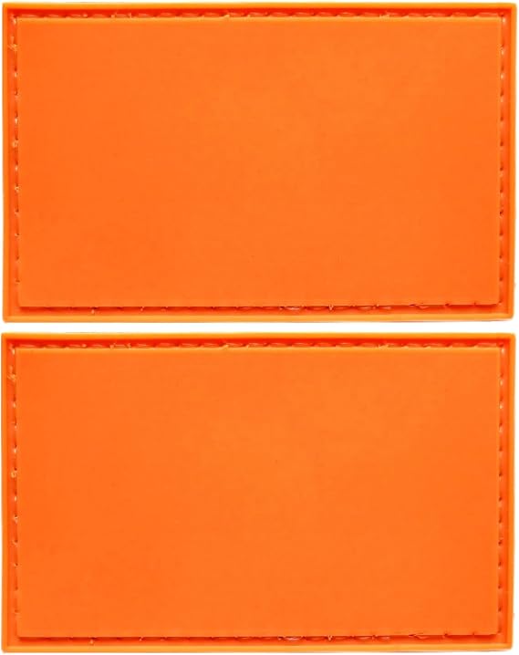 Solid Orange Flag Patch Pure Color PVC Rubber Hook & Loop Fastener Patch for Hats, Tactical Bags, Jackets, Clothes Patch Team Military Patch( 2 Pack)