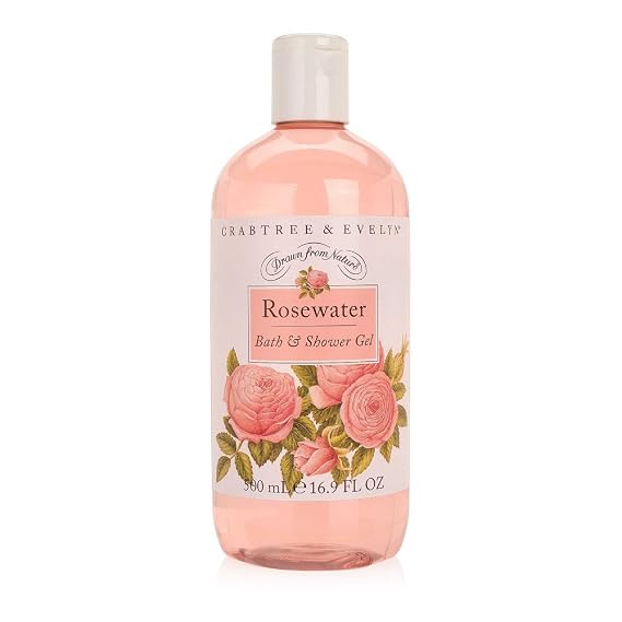 Crabtree & Evelyn Bath and Shower Gel, Rosewater, 16.9 Fl Oz