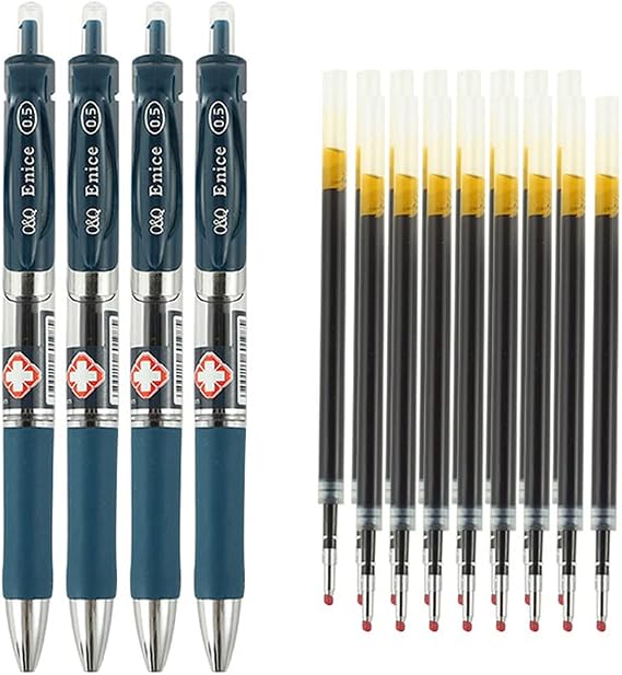 MROOFUL 20pcs/lot Doctor's Special Retractable Ballpoint Pen 0.5mm Dark Blue Refill Set Doctor Nurse Prescription Writing Gel Pen Refillable Ink Office Stationery