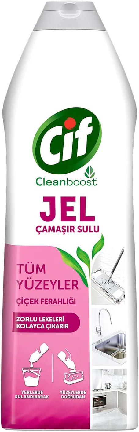 Cif Gel Surface Cleanboost Stain Remover for All Surfaces Laundry Aqueous Flower Freshness 750 ml