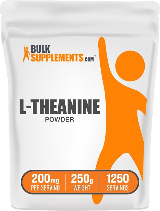 L-Theanine Powder - L-Theanine Supplement, L-Theanine 200mg - Amino Amino Supplement, Pure & Gluten Free, 200mg per Serving, 250g (8.8 oz) (Pack of 1)