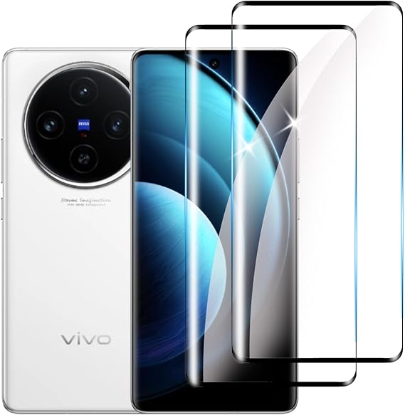 【2-PACK】 Designed for vivo x100 pro Screen Protector Case Friendly, 3D Curved, Screen Protector Tempered Glass cell Phone Film HD Clear
