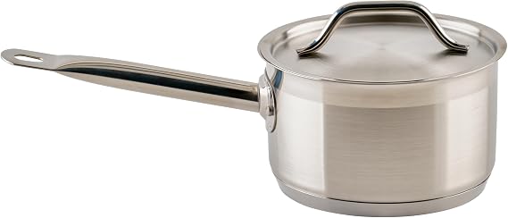 Winco 2 qt Stainless Steel Sauce Pan with Lid and Cover