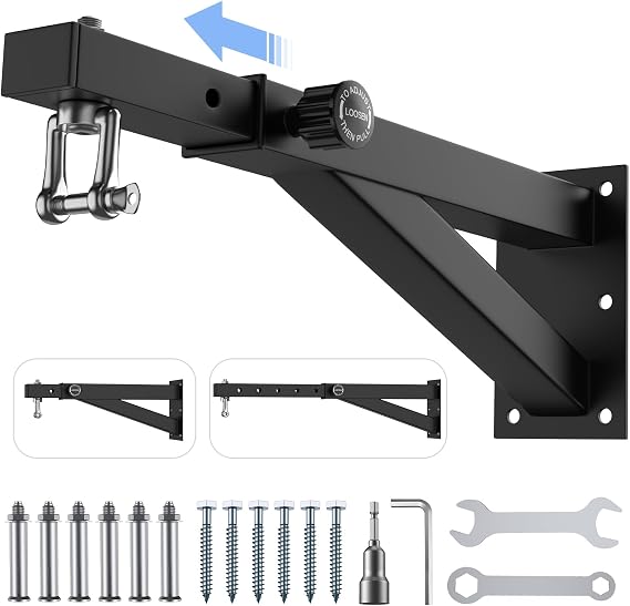 Heavy Bag Hanger - Wall Hanging Punching Bag Hanger Adjustable Heavy Duty Boxing Bag Wall Bracket Punching Bag Mount Stand for Home or Gym for Kickboxing Bag, Muay Thai Bag and More Holds up to 500