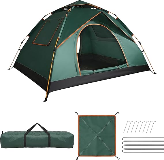 1-2 Person Camping Tent, Waterproof &amp; Windproof Backpacking Tent with UPF 50+ UV Protection, Easy Setup for Hiking, Festivals, Beach, Trips