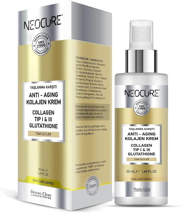 Dermo Clean Yaşlanma Karşıtı Anti Aging Kolajen Tip 1 ve Tip 3 Glutathione Krem 50 Mililitre