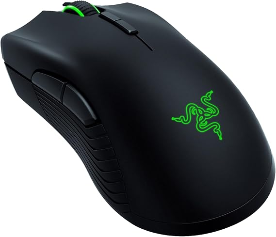 Razer Mamba Wireless Gaming Mouse: 16,000 DPI Optical Sensor - Chroma RGB Lighting - 7 Programmable Buttons - Mechanical Switches - Up to 50 Hr Battery Life