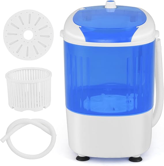 ARLIME Mini Washer and Dryer Combo, 5.5 Lbs Mini Laundry Washer, Semi-automatic Washer with Drain Hose & Spin Tub, Small Washign Machine for Drom RV Apartment (Blue) | Semi-automatic Washer with Drain Hose & Spin Tub, Small Washign Machine for Drom RV Apartment (Blue)