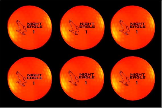 Night Eagle CV LED Golf Balls - Light Activated - No Timer - 6 Pack (Red)