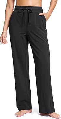 Soothfeel Womens Cotton Sweatpants Lounge Sweat Pants High Waisted Open Bottom Casual Yoga Pants for Women with Pockets