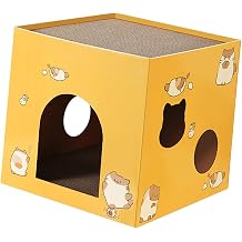 Corrugated Cat Cardboard Box Pet Supplies Available For Cats Offering Safe Space To Scratch And Hideaway Hectic Life Cat Cardboard Scratcher Corrugated Bed