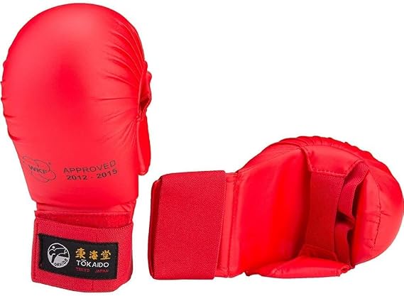 Tokaido WKF Karate Mitt with Thumb Red