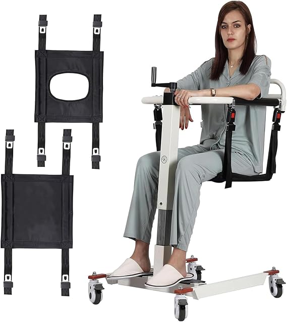 Patient Lift Transfer Chair, Patient Lift for Home, Patient Transfer Lift Wheelchair for Car, Bedside Commode Transport Chair, Transfer Chair for Seniors, Patient Lift Aid, Height/Width Adjust