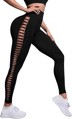 Women Scrunch Butt Lifting Leggings Hollow Out Seamless High Waisted Tummy Control Workout Gym Pants