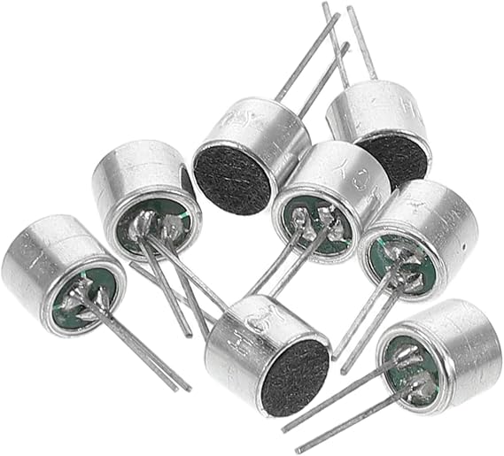 jojofuny 8pcs Pin Security Microphone Electret Condenser Mic Sound Sensitivity Toy Microphone Home Security Accessory