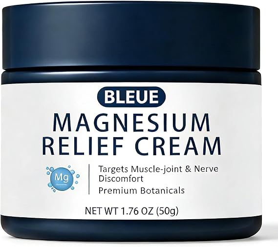 Bleue Magnesium Joint Relief Cream Fast-Acting Deep Absorption Formula for Muscle & Joint Comfort Non-Greasy Magnesium Lotion for Neck, Back & Legs 1.76oz(1pc)