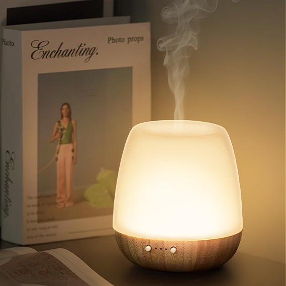 Essential Oil Diffuser - 2.4MHz Ultrasonic Glass & Bamboo Diffuser with Pulse/Continuous Mist & Night Light, Timer & Auto-Off, Silent Aroma Diffuser for Home, Office, Yoga, Spa, Gifts & Home Decor.