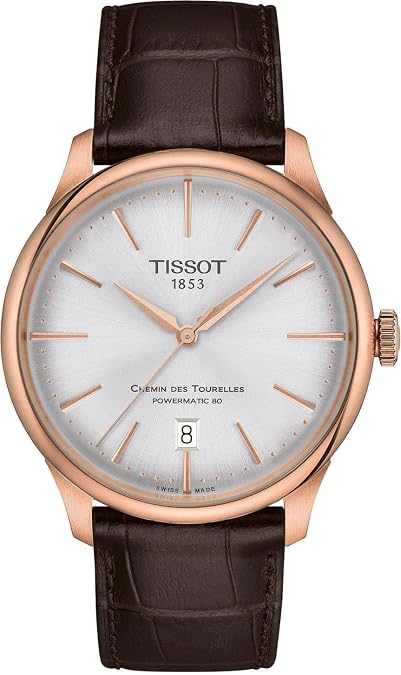 Tissot Chemin des Tourelles, Automatic Powermatic 80, 39 mm, Silver Dial, Unisex Watch