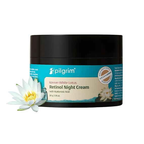 Pilgrim Retinol Anti Aging Night Cream with Hyaluronic Acid & Vitamin C | Discover radiant skin | Anti aging cream for oily & dry skin| For Men & Women | 50gm, 1.76 oz.