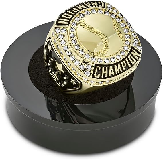 1 to 12 Packs of Gold Color Baseball Champion Rings Trophy Award Gift Championship Ring Winner Tournament
