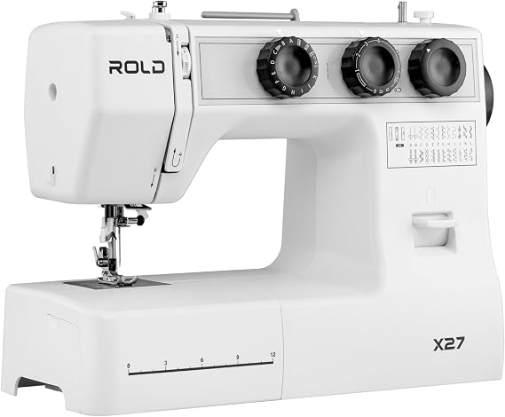 ROLD X27 Mechanical Sewing Machine with Servo Motor - 25 Stitch Programmes Automatic Needle Threader LED Lighting Free Arm Quiet & Precise
