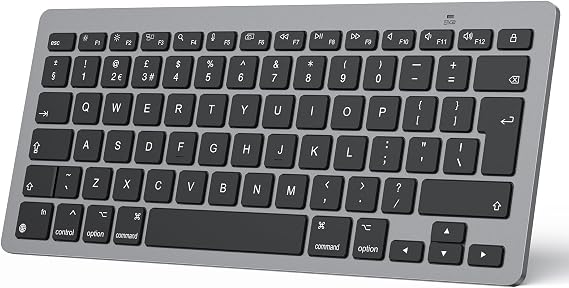 OMOTON Bluetooth Keyboard for Mac, QWERTY UK Layout, Space Grey | Wireless keyboard for Apple MacBook Pro/Air, iMac, Mac Mini, Mac Pro, Office, Home, Travel, School