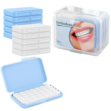 10 Boxs Orthodontic Wax,Portable Dental Wax for Braces Wearers Gum Protection,Easy-To-Apply Strips for Brackets & Wires