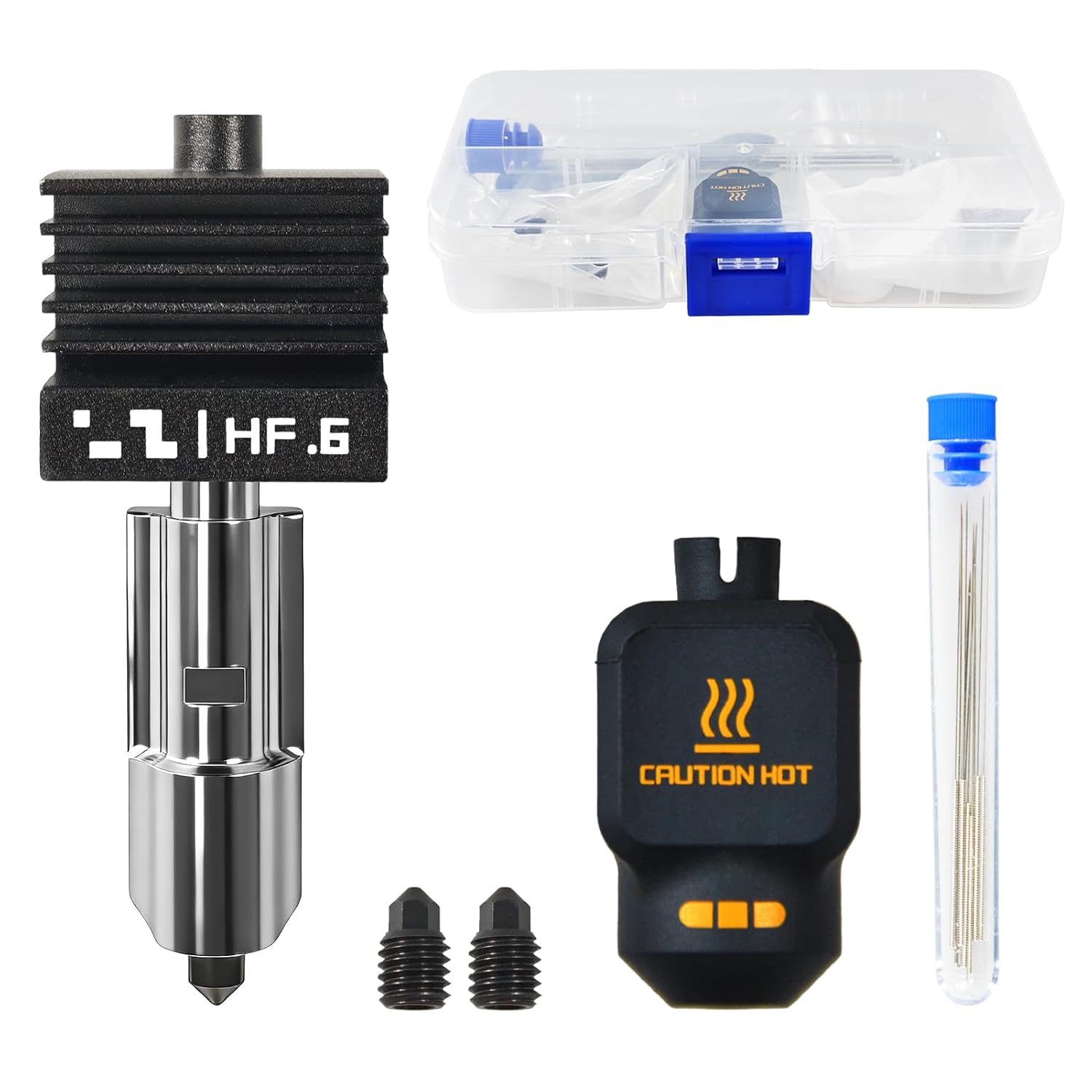 0.6MM P2S ハイフローホットエンドキット、P2S Hotend 交換可能ノズル押出機 ホットエンドアクセサリー、2PCS 0.6mm 高流量硬化スチールノズル P2S 3Dプリンター用、ハイフロー出力 - 印刷時間を節約