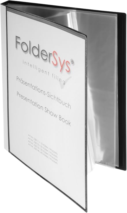 FolderSys A4 Display Book with 40 Pockets-Black (Pack of 1Piece 2501430