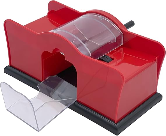 CHH Hand Cranked Card Shuffler Manual Card Shuffler for Standard or Bridge-Sized Playing Cards Quiet and Easy to Use - Designed for 2 Decks