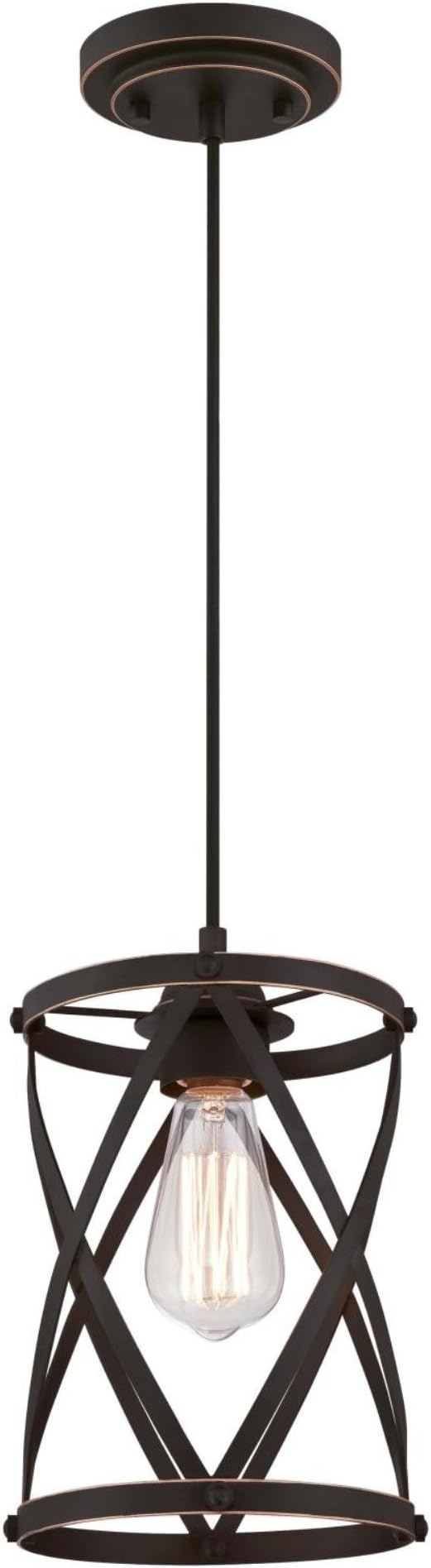 Westinghouse 6362200 Isadora One-Light Mini, Oil Rubbed Bronze Finish with Highlights Indoor Pendant,