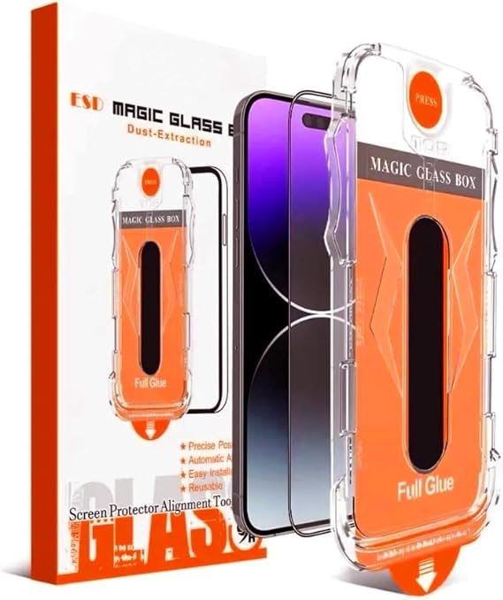 POINT Alignment Apparatus Compatible with BABYLON iPhone Shock Absorber and Extra Strong Screen Protective Glass Against Strokes Under the Glass That Leave Absolutely No Dust (iPhone 15 Plus)