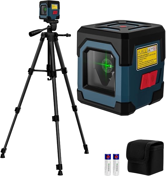 Laser Level, RockSeed Cross Line Laser with Self-Leveling, Vertical and Horizontal Line, Rotatable 360 Degree, Carrying Pouch, Battery Included (47 Inch Tripod)