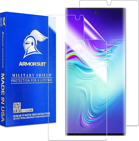 ArmorSuit [2 Pack] MilitaryShield Screen Protector For Samsung Galaxy Note 10+ Plus (6.8 inch Display)(Case Friendly) Anti-Bubble HD Clear Film