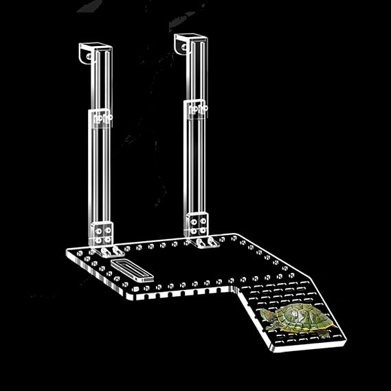 Turtle Basking Platform, Acrylic Tortoise Basking Platform Super Light Transmission Tortoise Habitat with Climbing Shelf Turtle Tank Accessories for Small Aquatic Reptile (Extra Large)