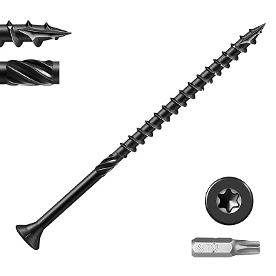#14 Deck Screws 6 Inch Exterior Decking Wood Screws Heavy-Duty Outdoor Torx Drive Head,Black Rust Resistant Epoxy Coated for Timber,Fence,T30 Star Bit 5Ib,121Pcs