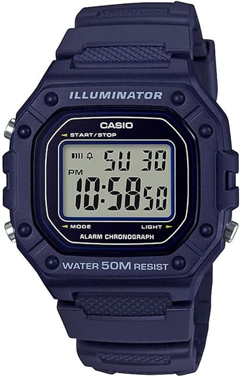 Casio W-218H-2AV Standard Digital Wristwatch with Casio Box Men's Cheap Casio Chippukashi Navy