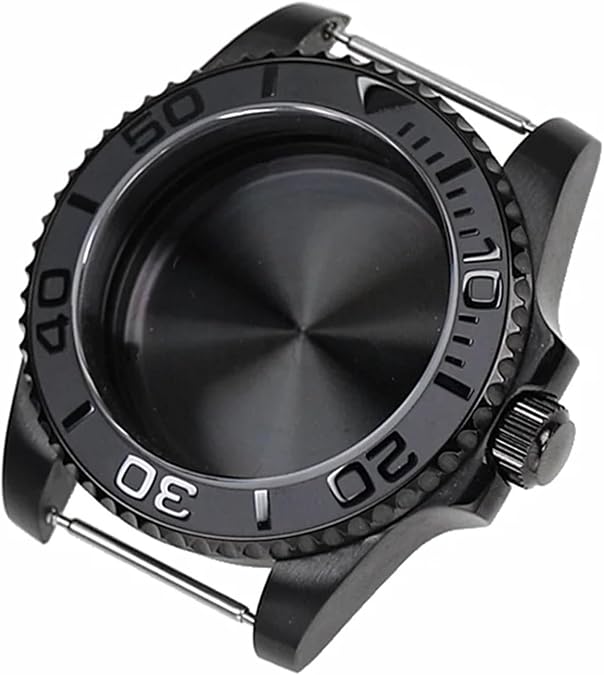 Black Yacht Design Style Watch Case With Sapphire Crystal Water Resistant For NH35 Nh36 Automatic Mechanical Movement Watch Case